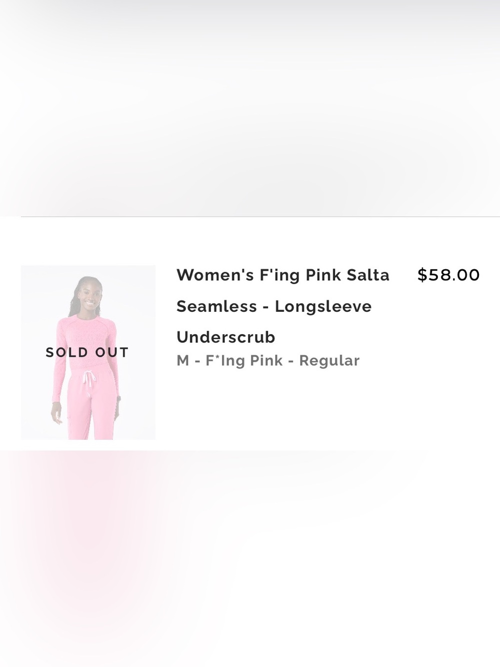 Figs Women's F'ing Pink Salta Seamless Longsleeve Underscrub - Pink